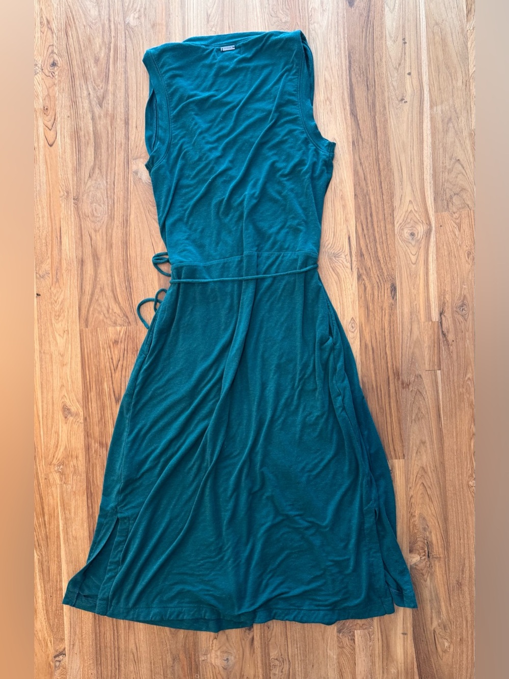Prana Wrap Dress Women’s Small Blue Green Tank Midi Dress - Picture 2 of 11